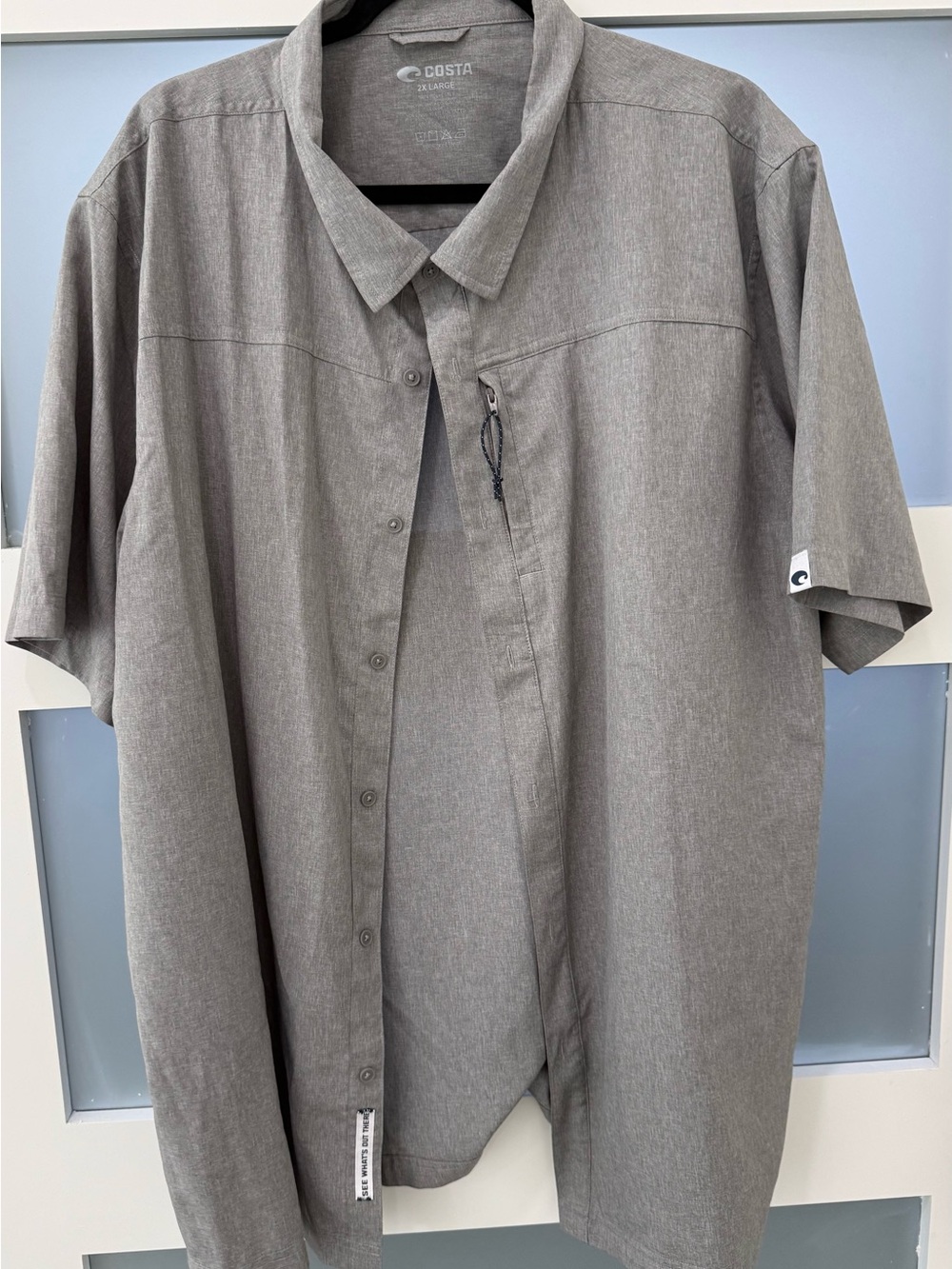 Costa Men’s Short-Sleeve Button-Down Shirt - Gray